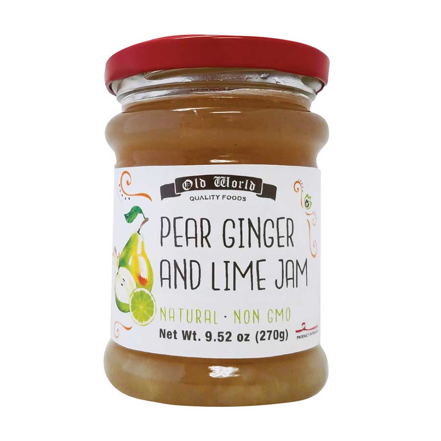 Old World Pear Ginger and Lime Fruit Jam, 9.52 oz Jar, Case of 6 - Old ...