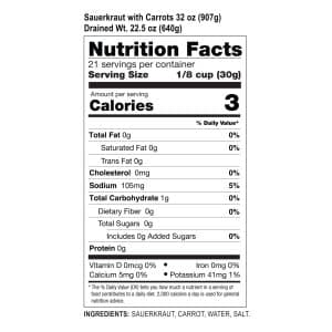 Sauerkraut with Carrots, 32 oz